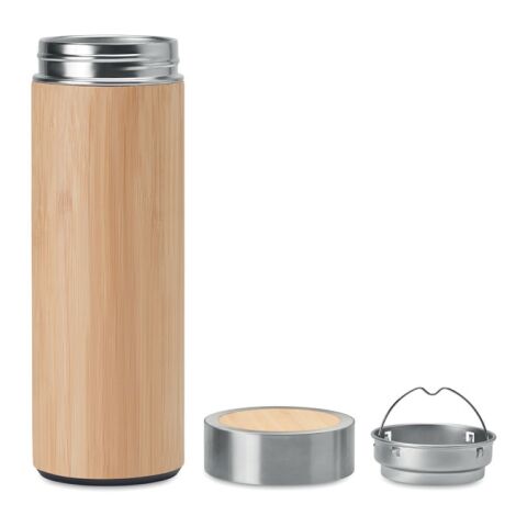 Double wall bamboo vacuum flask 400ml wood | No Branding | not available | not available | not available