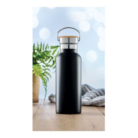 Double wall flask 500 ml with  carry handle black | No Branding | not available | not available | not available