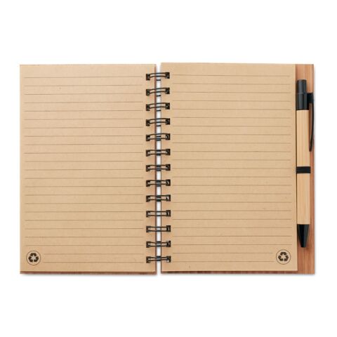 Bamboo notebook with pen lined wood | No Branding | not available | not available