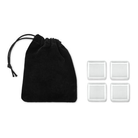 Set of 4 SS ice cubes in pouch black | No Branding | not available | not available | not available
