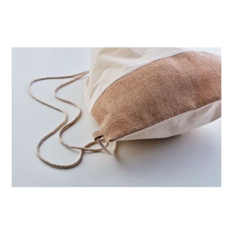 Drawstring bag with jute details beige | No Branding | not available | not available | not available