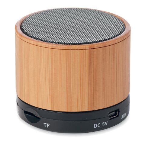 Round Bamboo 4.2 wireless speaker black | No Branding | not available | not available | not available