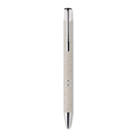 Wheat straw &amp; ABS push ball pen beige | No Branding | not available | not available