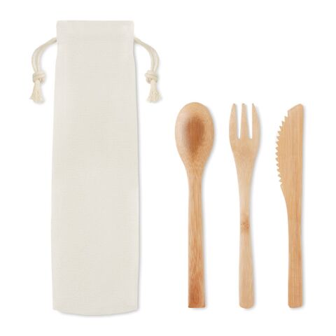 Bamboo cutlery set beige | No Branding | not available | not available | not available