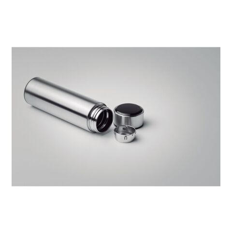 Bottle with touch thermometer matt silver | No Branding | not available | not available | not available
