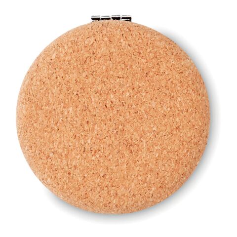 Pocket mirror with cork cover beige | No Branding | not available | not available