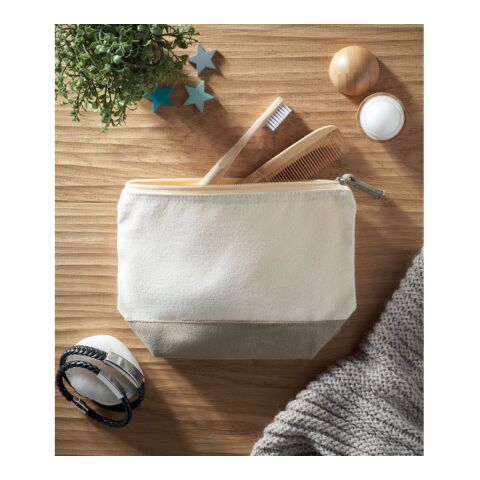 Bicolour cotton cosmetic bag grey | No Branding | not available | not available | not available