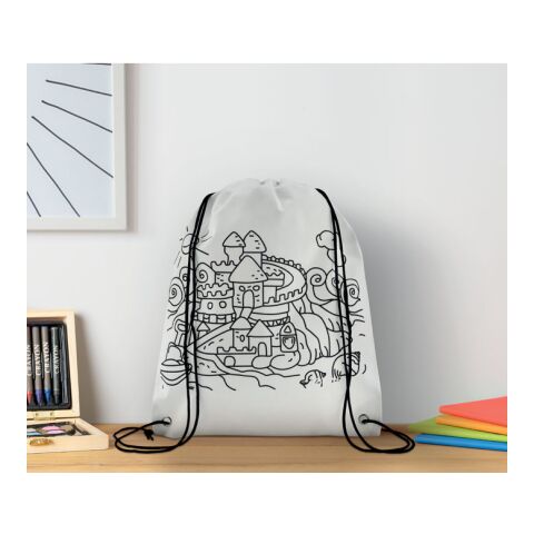 Non woven kids bag with markers white | No Branding | not available | not available | not available