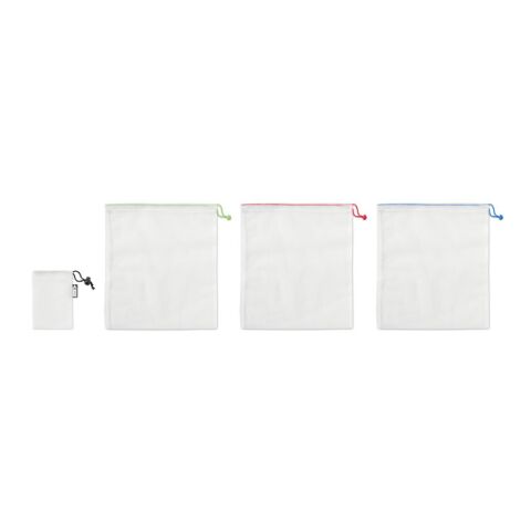 Set of 3 RPET mesh food bags white | No Branding | not available | not available | not available