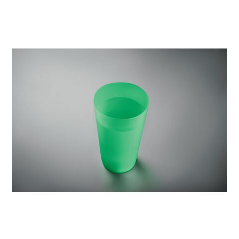 Reusable event cup 500ml transparent/green | No Branding | not available | not available