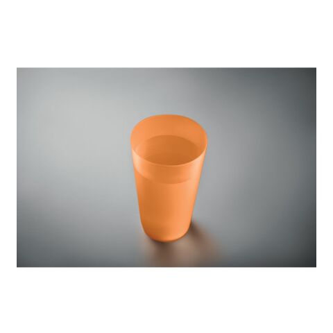 Reusable event cup 500ml transparent/orange | No Branding | not available | not available
