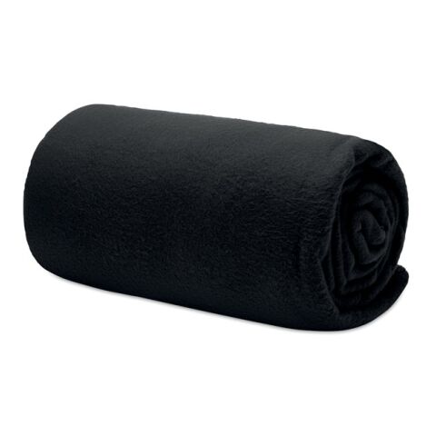 RPET fleece travel blanket in pouch black | No Branding | not available | not available | not available