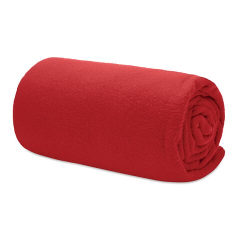 RPET fleece travel blanket in pouch red