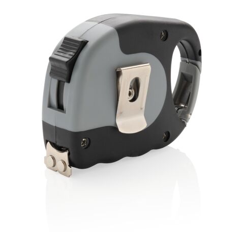 5M/19mm measuring tape with carabiner grey-black | No Branding | not available | not available