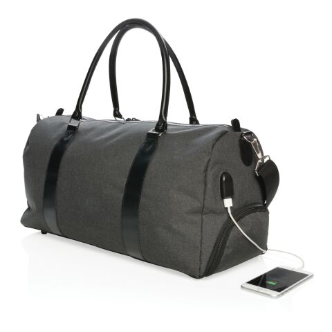 Weekend bag with USB output black | No Branding | not available | not available | not available