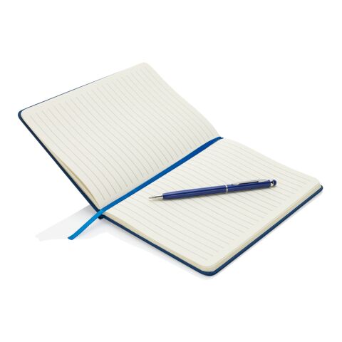 Standard hardcover PU A5 notebook with stylus pen navy | No Branding | not available | not available