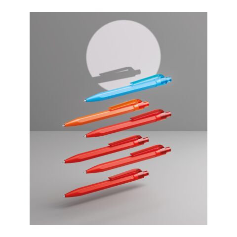 Prodir QS50 push ballpoint pen Soft Touch with metal clip yellow-silver | Without Branding | Blue