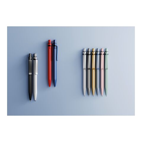 Prodir QS50 push ballpoint pen Stone with metal clip white-silver | Without Branding | Black