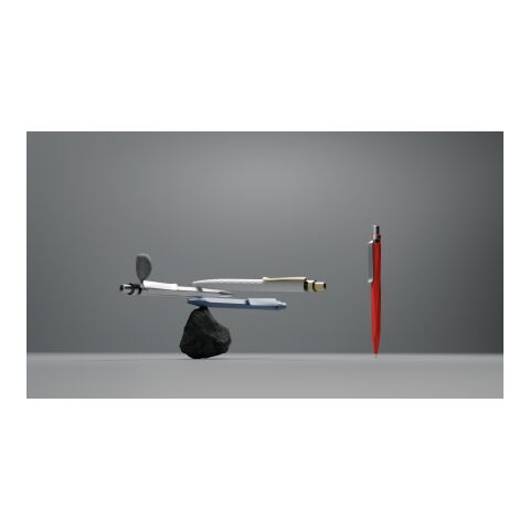 Prodir QS20 push ballpoint pen Stone with metal clip white-silver | Without Branding | Black