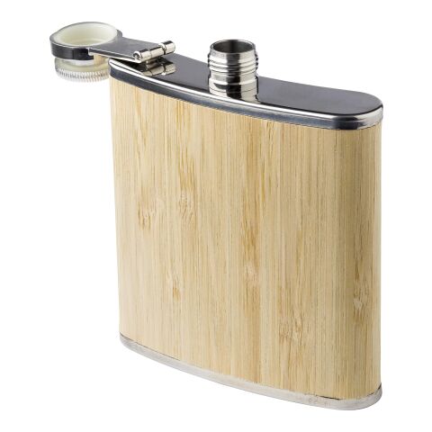 Stainless steel and bamboo hip flask Hayden brown | No Branding | not available | not available