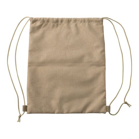 RPET polyester (600D) drawstring bag Ansel khaki | No Branding | not available | not available