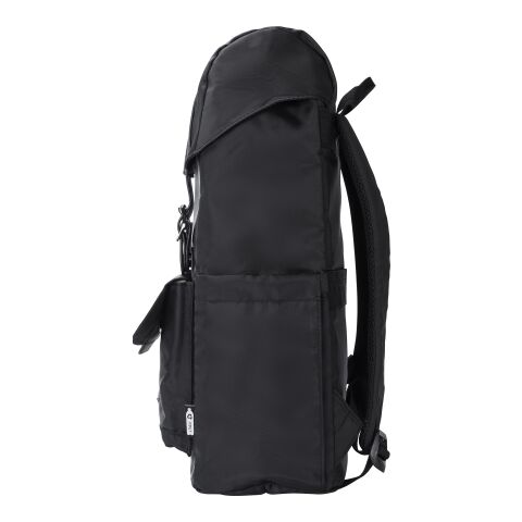 RPET (290T) polyester twill flap backpack Marlowe black | No Branding | not available | not available