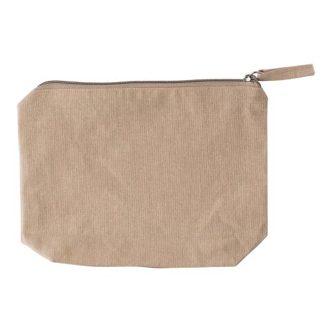 Recycled cotton cosmetic bag (180 gsm) Cressida khaki | No Branding | not available | not available