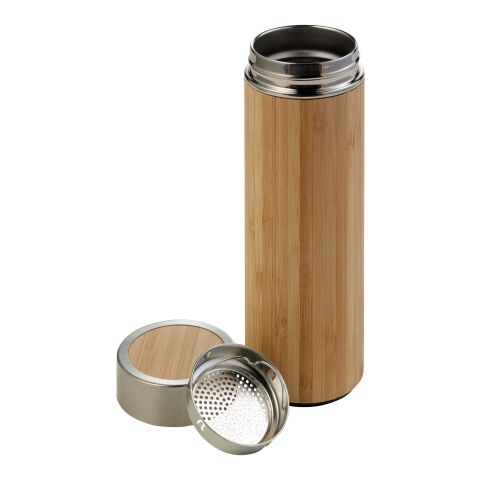 Bamboo and stainless steel double walled bottle Yara brown | No Branding | not available | not available