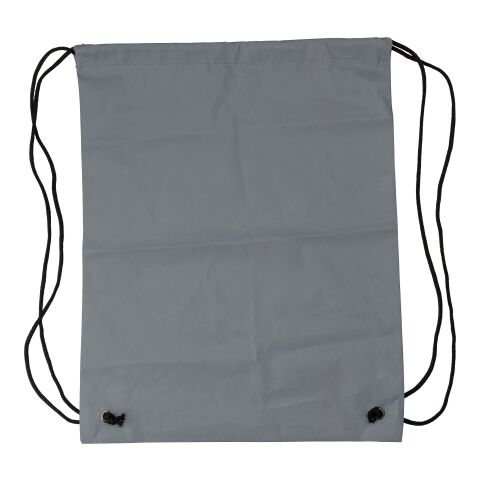 Synthetic fibre (190D) reflective drawstring backpack Melila grey | No Branding | not available | not available