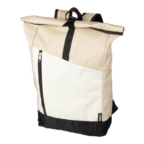 rPET (600D) roll-top backpack Marlene beige | No Branding | not available | not available