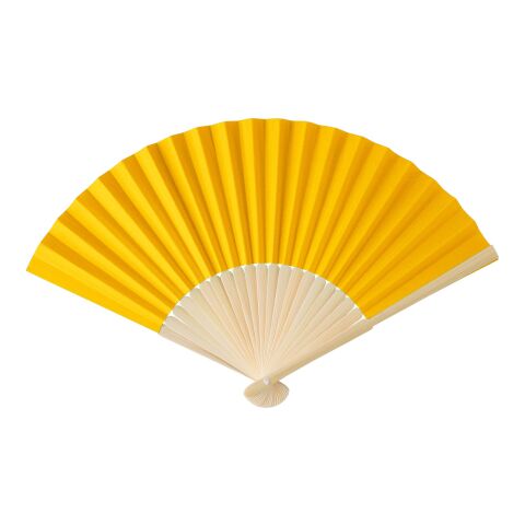 Bamboo hand held fan Elio yellow | No Branding | not available | not available