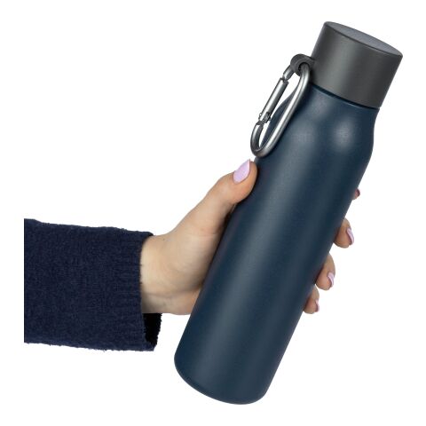 Recycled stainless steel drinking bottle (600 ml) Cassian black | No Branding | not available | not available