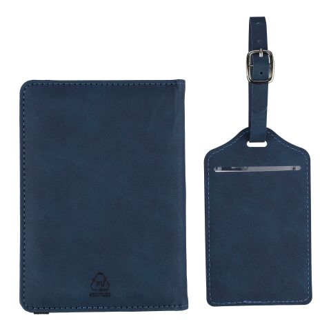 Recycled PU passport holder and luggage label Zani black | No Branding