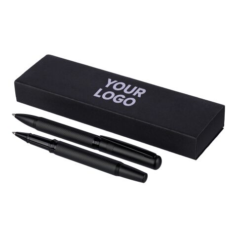 Metal and ecobrass pen set Adel black | No Branding