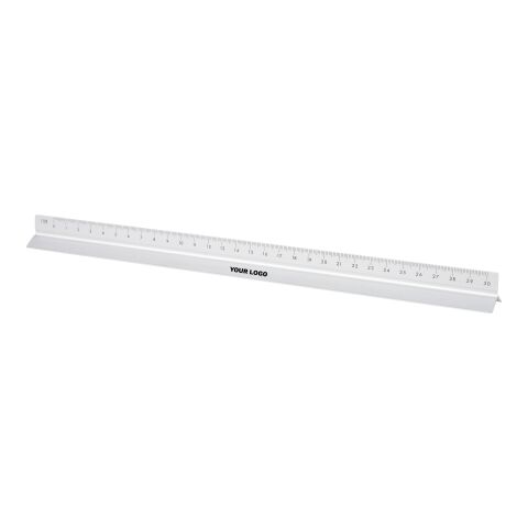 Aluminium 30 cm triangle-shaped ruler Tavi silver | No Branding