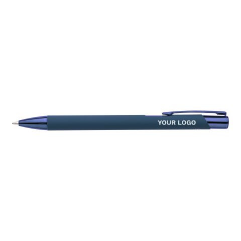 Recycled aluminium rubberized ballpen Anisa blue | No Branding | not available | not available