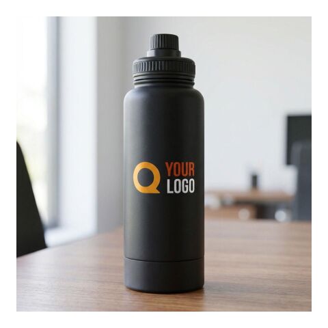 Stainless steel double-walled drinking bottle 1000 ml Nathaniel black | No Branding | not available | not available