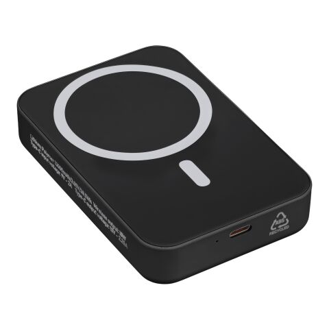 Recycled wireless charger powerbank Meno black | No Branding | not available | not available