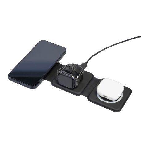 Wireless charger Trigo | Recycled | 3-in-1 black