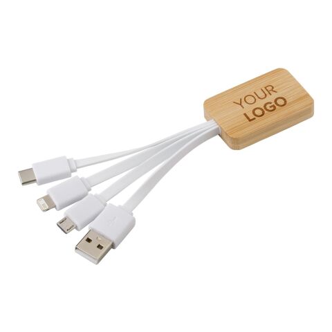 Bamboo charging cable Brandan white