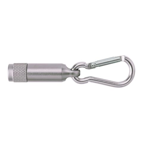 Aluminium mini torch with carabiner Tracy silver