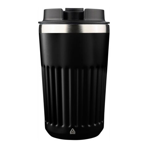 Recycled stainless steel travel mug (400 ml) Chiara black