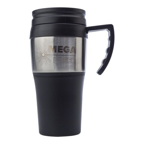 PP and stainless steel travel mug Karina black/silver | No Branding | not available | not available