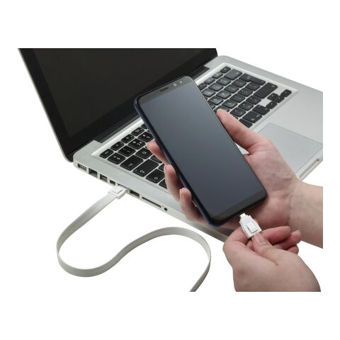 TPE 2-in-1 lanyard Marguerite white | No Branding | not available | not available