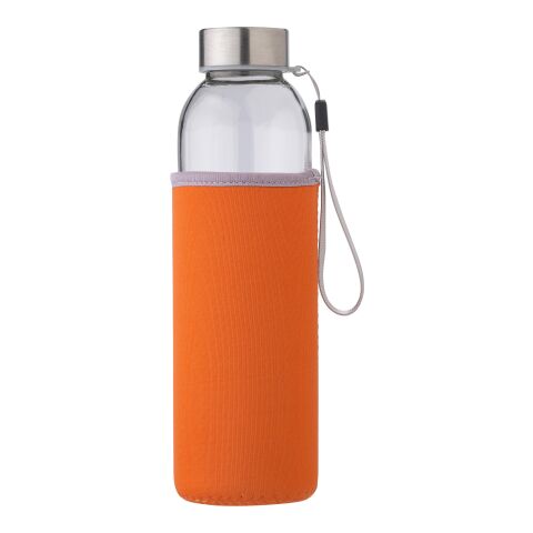 Glass bottle (500 ml) with neoprene sleeve Nika orange | No Branding | not available | not available