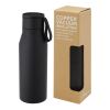Ljungan 500 ml copper vacuum insulated stainless steel bottle with PU leather strap and lid Standard | Solid black | No Branding | not available | not available