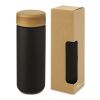 Lumi 300 ml ceramic tumbler with bamboo lid Solid black | not available