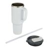Sydney 1200 ml double wall RCS certified copper vacuum insulated mug with straw Standard | white | Not applicable | No Branding | not available | not available