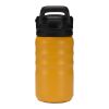 Knox 350 ml RCS recycled double wall stainless steel sport bottle with flip straw Yellow