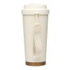Hampton 480 ml RCS recycled stainless steel double wall vacuum insulated tumbler Cream